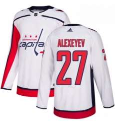 Mens Adidas Washington Capitals 27 Alexander Alexeyev Authentic White Away NHL Jerse