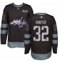 Mens Adidas Washington Capitals 32 Dale Hunter Premier Black 1917 2017 100th Anniversary NHL Jersey 