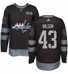 Mens Adidas Washington Capitals 43 Tom Wilson Authentic Black 1917 2017 100th Anniversary NHL Jersey 