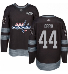 Mens Adidas Washington Capitals 44 Brooks Orpik Premier Black 1917 2017 100th Anniversary NHL Jersey 