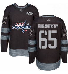 Mens Adidas Washington Capitals 65 Andre Burakovsky Authentic Black 1917 2017 100th Anniversary NHL Jersey 