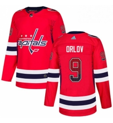 Mens Adidas Washington Capitals 9 Dmitry Orlov Authentic Red Drift Fashion NHL Jersey 