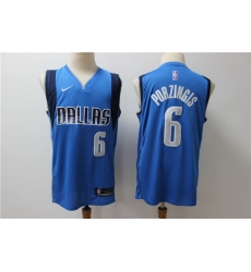 Mavericks 6 Kristaps Porzingis Blue Nike Swingman Jersey