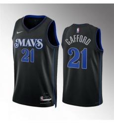 Men Dallas Mavericks 21 Daniel Gafford Black 2023 24 City Edition Stitched Basketball Jersey