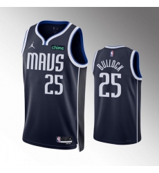 Men Dallas Mavericks 25 Reggie Bullock Navy Statement Edition Stitched Basketball Jersey