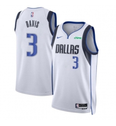 Men Dallas Mavericks 3 Anthony Davis White 2025 Association Edition Stitched Basketball Jersey