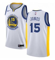 Youth Nike Golden State Warriors 15 Damian Jones Authentic White Home NBA Jersey Association Edition