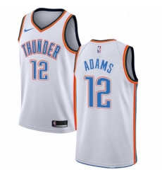 Youth Nike Oklahoma City Thunder 12 Steven Adams Swingman White Home NBA Jersey Association Edition