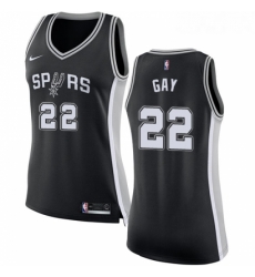 Womens Nike San Antonio Spurs 22 Rudy Gay Authentic Black Road NBA Jersey Icon Edition 