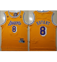 Lakers 8 Kobe Bryant Yellow Hardwood Classics Swingman Jersey