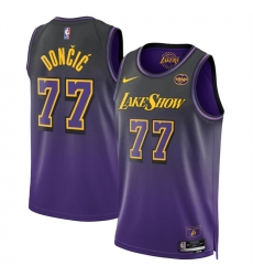 Men Los Angeles Lakers 77 Luka Don  Doncic Purple 2025 City Edition Stitched Basketball Jersey