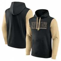 Men Gold New Orleans Saints Outline Pullover Hoodie