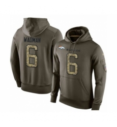 Football Mens Denver Broncos 6 Colby Wadman Green Salute To Service Pullover Hoodie