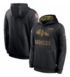 Men Denver Broncos Nike 2020 Salute to Service Sideline Performance Pullover Hoodie Black