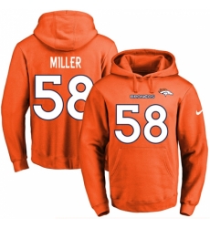 NFL Mens Nike Denver Broncos 58 Von Miller Orange Name Number Pullover Hoodie