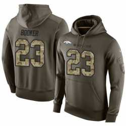 NFL Nike Denver Broncos 23 Devontae Booker Green Salute To Service Mens Pullover Hoodie