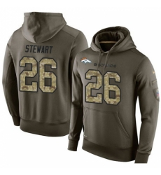 NFL Nike Denver Broncos 26 Darian Stewart Green Salute To Service Mens Pullover Hoodie