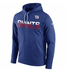 NFL Mens New York Giants Nike Royal Sideline Circuit Pullover Performance Hoodie