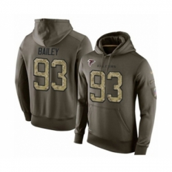 Football Mens Atlanta Falcons 93 Allen Bailey Green Salute To Service Pullover Hoodie