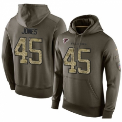 NFL Nike Atlanta Falcons 45 Deion Jones Green Salute To Service Mens Pullover Hoodie