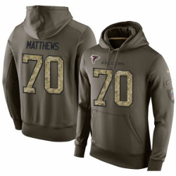 NFL Nike Atlanta Falcons 70 Jake Matthews Green Salute To Service Mens Pullover Hoodie