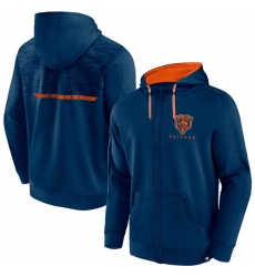 Men Chicago Bears Navy Defender Evo Full Zip Hoodie