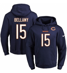 NFL Mens Nike Chicago Bears 15 Josh Bellamy Navy Blue Name Number Pullover Hoodie