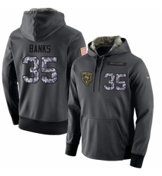 NFL Mens Nike Chicago Bears 35 Johnthan Banks Stitched Black Anthracite Salute to Service Player Performance Hoodie