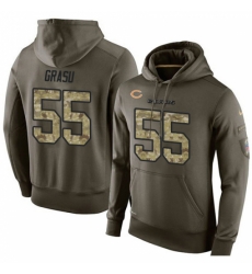 NFL Nike Chicago Bears 55 Hroniss Grasu Green Salute To Service Mens Pullover Hoodie