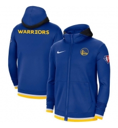 Men Golden State Nike 75th Anniversary Performance Showtime Full Zip Hoodie Jacket   Black