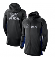 Men Nike Golden State Warriors BlackBlue 201920 Earned Edition Showtime Full Zip Performance Hoodie