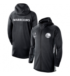 Men Nike Golden State Warriors Heathered Black Authentic Showtime Therma Flex Performance Full Zip Hoodie