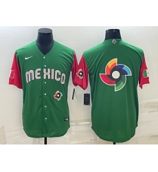 Men Mexico Baseball 2023 Green World Baseball Big Logo With Patch Classic Stitched Jersey