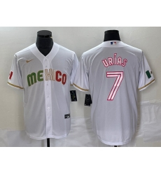 Men Mexico Baseball 7 Julio Urias White 2023 World Baseball Classic Stitched Jersey