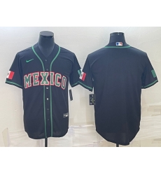 Men Mexico Baseball Blank 2023 Black World Baseball Classic Stitched Jersey