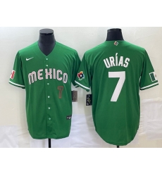 Men's Mexico Baseball #7 Julio Urias Number Green 2023 World Baseball Classic Stitched Jersey 2