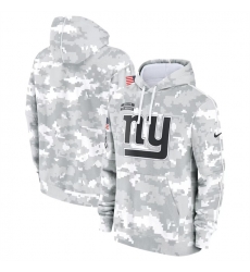 Youth New York Giants 2024 White Gray Salute To Service Pullover Hoodie