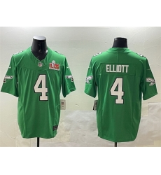 Men Philadelphia Eagles 4 Jake Elliott Green 2025 Super Bowl LIX Patch F U S E  Throwback Vapor Untouchable Limited Stitched Football Jersey