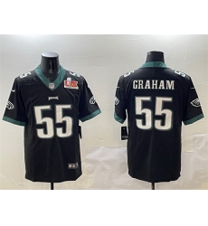 Men Philadelphia Eagles 55 Brandon Graham Black 2025 Super Bowl LIX Patch Vapor Untouchable Limited Stitched Football Jersey