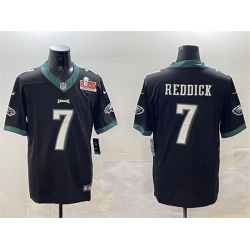 Men Philadelphia Eagles 7 Haason Reddick Black 2025 Super Bowl LIX Patch Vapor Untouchable Limited Stitched Football Jersey