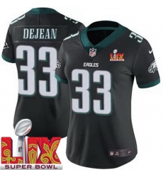 Women Philadelphia Eagles Cooper DeJean #33 Black 2024 2025 Super Bowl LIX F U S E Stitched NFL Jersey