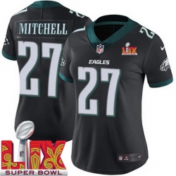 Women Philadelphia Eagles Quinyon Mitchell #27 Black 2024 2025 Super Bowl LIX F U S E Stitched NFL Jersey