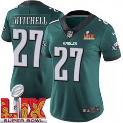 Women Philadelphia Eagles Quinyon Mitchell #27 Green 2024 2025 Super Bowl LIX F U S E Stitched NFL Jersey