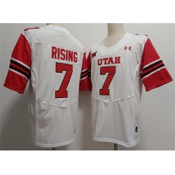 Men Utah Utes Cameron Rising #7 White Stitched NCAA Football Jersey